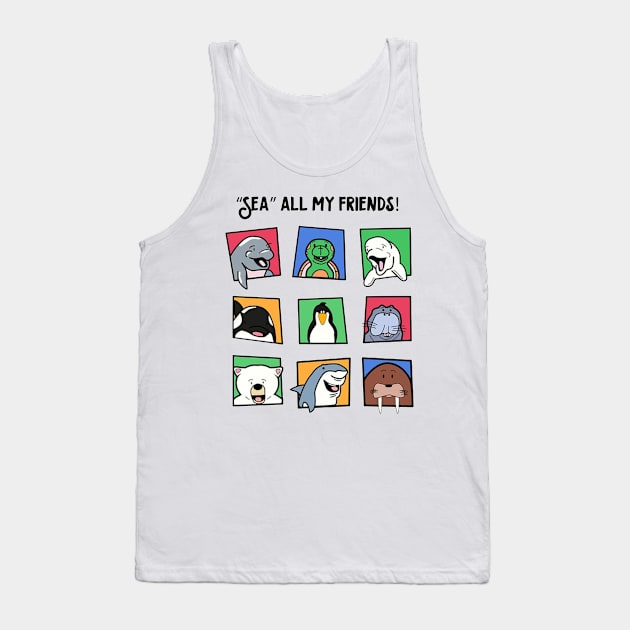 Sea Creatures are friends Tank Top by glennabest